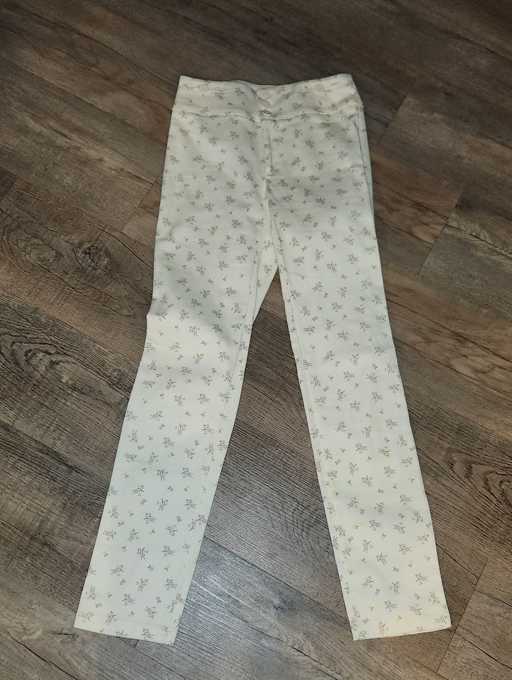 Princess Polly Cream Skinny Jeans with Petite Floral Print